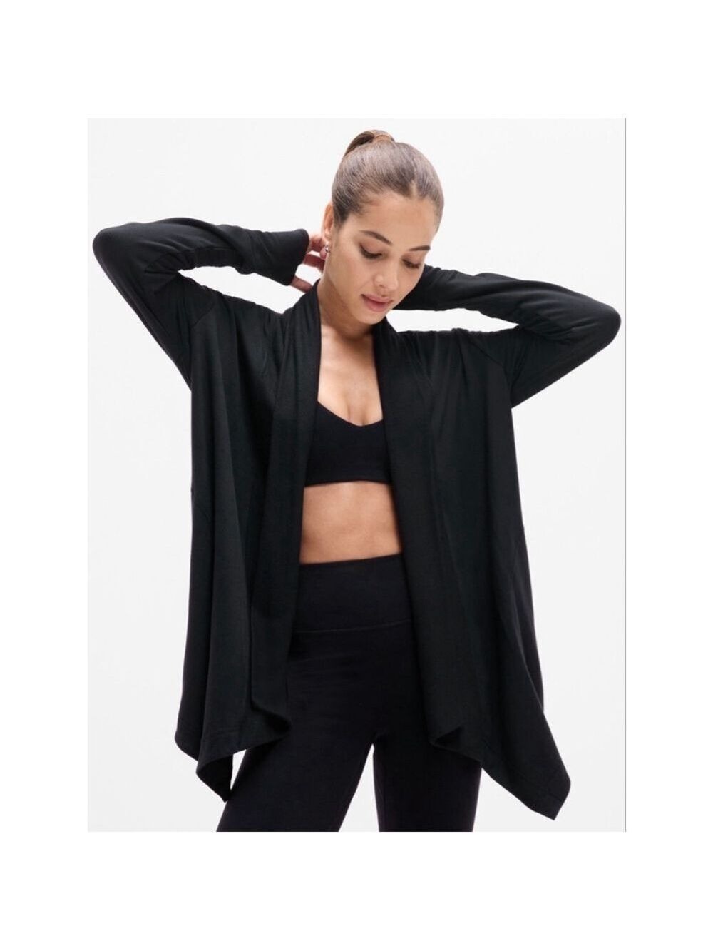Women's Athleta Black Pranamaya Restore Wrap Cardigan Small